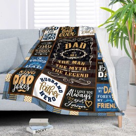 SIKLTY Dad Gifts Throw Blanket 60" x 50", Birthday Gifts for Dad from Daughter Son, Best Dad Ever Gifts, Presents for Dad from Kids, Dads Birthday Gifts Ideas, Gifts for Dad Who Wants Nothing