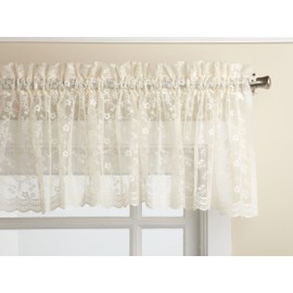 LORRAINE HOME FASHIONS Priscilla 60-inch x 12-inch Valance, Ivory