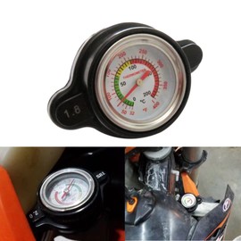 INGQI New Upgraded Pressure Radiator Cap Replacement with Temperature Gauge 1.8 Bar Radiator Cap Fit for Honda CR85R 2003-2007