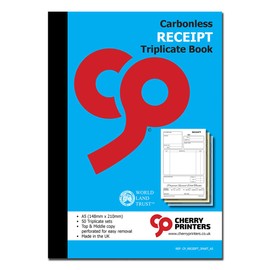 Cherry Carbonless Receipt Book A4, A5, Duplicate, Triplicate NCR (A5 Triplicate)