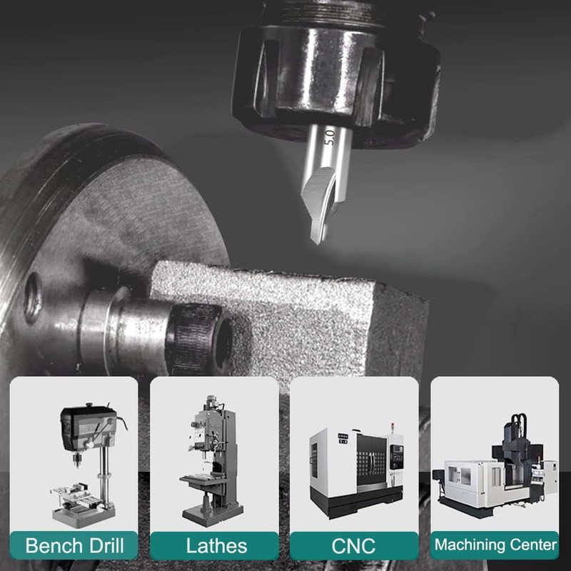 Saipor 8Pcs HSS Center Drill Bits Set 60-Degree Angle Combined
