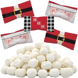 The Dreidel Company Christmas Santa Buttermints, Mint Candies, After Dinner Mints, Butter Mint Candy, Fat-Free, Kosher Certified, Individually Wrapped, 110 Pieces