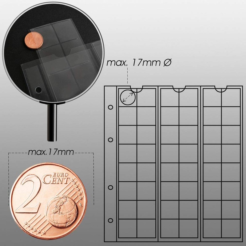 Prophila coin album with 4 Cases for 110 coins black