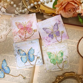 Aromoty 4 Pieces Butterfly Metal Bookmarks with Pendant, Unique Cute Themed Aesthetic Book Markers, Christmas Gifts for Women Reading Girls Teacher Readers Book Lover Accessories