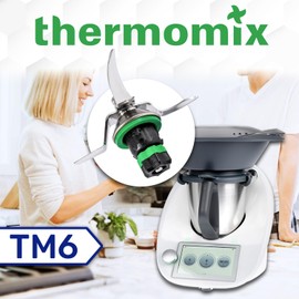 MONTERAL Set of Blade and Gasket for Vorwerk Thermomix TM6 Food Processor - Complete with Microfibre Cloth - Warranty 10 Years