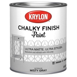 Krylon Chalky Finish Paint Misty Gray 32 Fl Oz Fast Drying No Primer Needed
