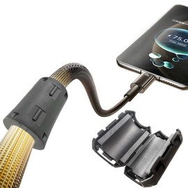 Clip-on Ferrite Ring Core Choke - Noise Ferrite Beads Clip Cable Clip 22pcs EMI RFI Suppressor for USB, Audio, Smart Devices – Snap-On Signal Filter 3.5mm 5mm 7mm 9mm for Interference Reduction