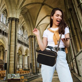 Bunnychill 2 Compartment Bible Cover for Women,Large Bible Case with Handles Shoulder Strap,Carrying Bible Bag Scripture Case Church Bag Bible Protective with Pocket