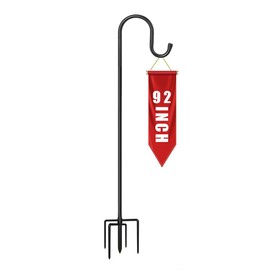 CMASTER Shepherd Hook for Outdoor, 234cm Bird Feeder Pole with 5 Prong Base Heavy Duty Adjustable Garden Hook for Hanging Plant, Hummingbird Feeder, Lantern(92 Inch)