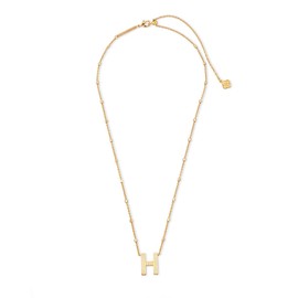 Kendra Scott Letter H Pendant Necklace for Women, Fashion Jewelry, 14k Gold-Plated Brass, Gold Metal, Letter H