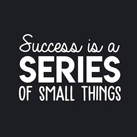 Vinyl Wall Art Decal - Success is A Series of Small Things - 17" x 26" - Modern Motivational Positive Quote for Home Bedroom Living Room Office Workplace School Classroom Decoration Sticker