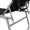 KCCLVER Folding Sun Lounger with Canopy Steel and Fabric Black,Adjustable