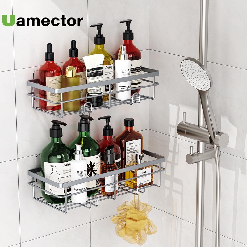 Uamector Shower Shelf, No Drilling, Rustproof, Bathroom Shelf, Shampoo Holder