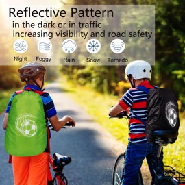 KATOOM Pack of 2 Backpack Rain Cover School Bag Backpack Protection School Backpack Rain Cover Waterproof Satchel Rain Cover Water Protection Rain Cover for Outdoor Camping Hiking with Reflective