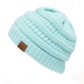 C.C Exclusives Cable Knit Beanie - Thick, Soft & Warm Chunky Beanie Hats (Mint)