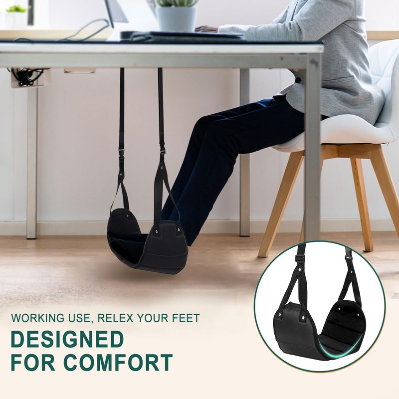 Mumoo Bear Airplane Foot Hammock, Portable Airplane Footrest, Adjustable Foot