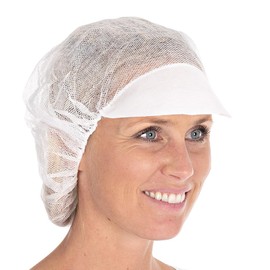 FRANZ MENSCH Hygostar Beret Caps with Umbrella Viscose Pack of 100 White Diameter 48 cm, White