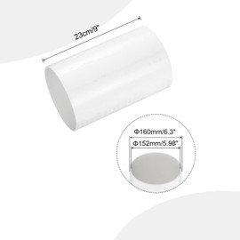 sourcing map 6 Inch PVC Rigid Tube Round Pipe Tubing Hardware Tubing 152mm ID 160mm OD 9" Length White High Impact for Water Pipe, Crafts, Cable Sleeve