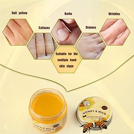 Mascarilla para Manos, 50 G Leche Miel Exfoliante Hidratante Mascarilla para el Cuidado de las Manos Cera para Manos Mascarilla Despegable Suave Piel Sedosa Hidratante Nutrir Cera para Manos Exfoliant