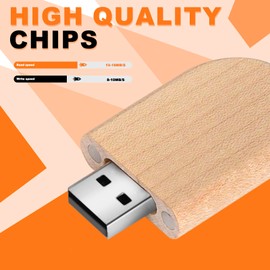 Novelty Wooden USB 2.0 Flash Drive Data Storage Memory Stick USB Stick Pendrive with Wooden Box (32GB, Ellipse Wood)