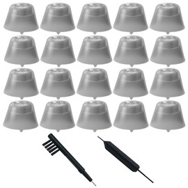 20 Pieces Click Sleeve Vented 2.0 Domes for Connexx/Siemens/Signia and Rexton RIC Hearing Aids with Cleaning Brush Tools and Carry Case (Large)