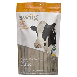 swiig Organic Nonfat Dried Milk, No Added Sugar or Oils, No Gluten, No GMO Ingredients, 1.5 Pound Bag
