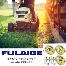 FULAIGE 3 Pack 756-04129B Idler Pulley Replaces Troy Bilt Pulley 753-08171 Idler Pulley Kit, 75604129B,Cub Cadet 756-04129 Idler Pulley, 753-08068 MTD 756-04129D for RZT50 ITX1040 ITX1050 RZT54 Mowers