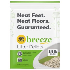 Purina Tidy Cats Breeze Litter Pellets Refill Pouch, Made for Multiple Cats, Anti-Tracking Pellets, 3.5 LB Refill Pouch (Pack of 2)