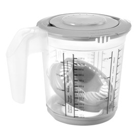 keeeper Measuring Jug Set 4 in 1 with Splash Guard and Citrus Juicer, Non-Slip Function, 1 Litre, Matteo, 14 x 14 x 15 cm, Nordic Grey