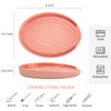 LIHOOOOM Ceramic Spoon Rest for Kitchen Counter, 6" Modern Pink