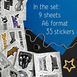 BulbaCraft Heavy Metal Band Sticker Pack, Rock Stickers - 35 Pieces, Strong Adhesive & Waterproof Vinyl Stickers for Laptop, Metal Bands