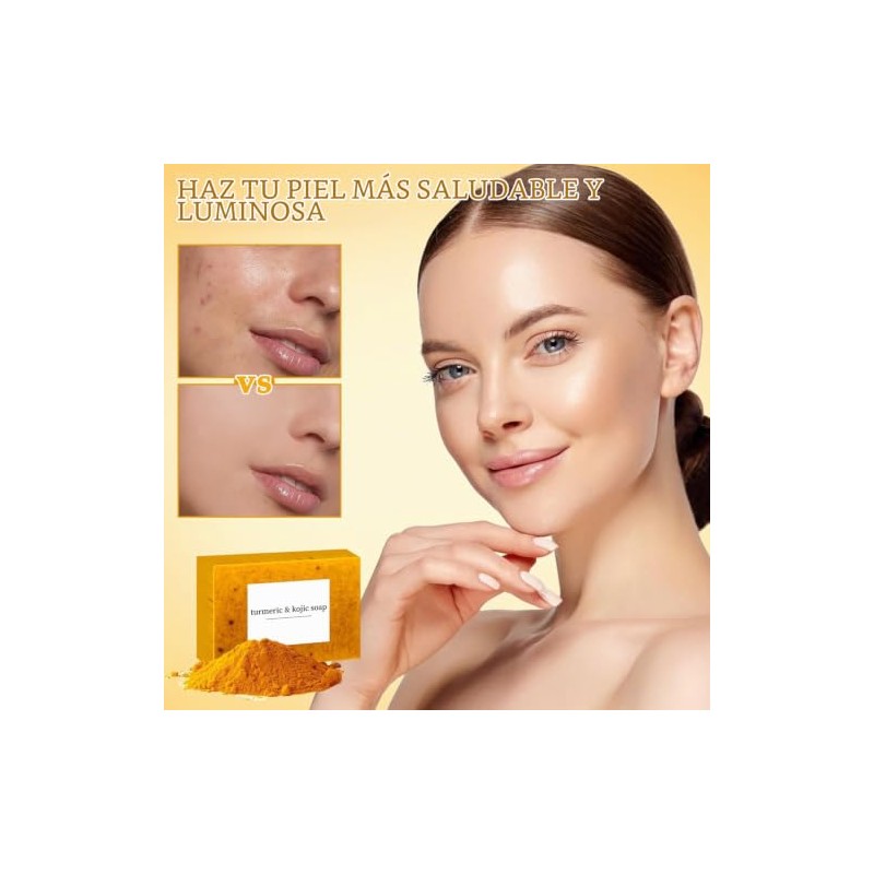Jabón de Cúrcuma Hecho a Mano para Rostro y Cuerpo