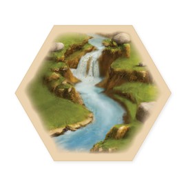 Tabletop Monthly Gold River Hex Scenario Game Pieces compatible with Catan's Settlers of Catan, Seafarers, and Catan Expansions (1 Hex)