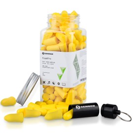 Senner ® SchaumPro Hearing Protection for a Peaceful Sleep or Protection at Work - Earplugs with High Noise Insulation (SNR) of 38 dB, Receives Alarm Tones, 60 Pairs with Aluminium Container for