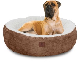 AMERICAN KENNEL CLUB 31" Mason Fabric Round Pet Bed - Stylish Washable Dog Bed with Non-Slip Bottom, Plush Sleeping Surface - for Cats, Large Breeds