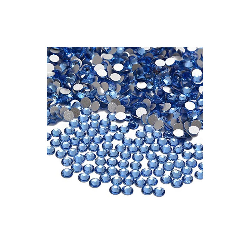 NCB 2000pcs Flatback Round Glass Nail Art Rhinestones Crystal for