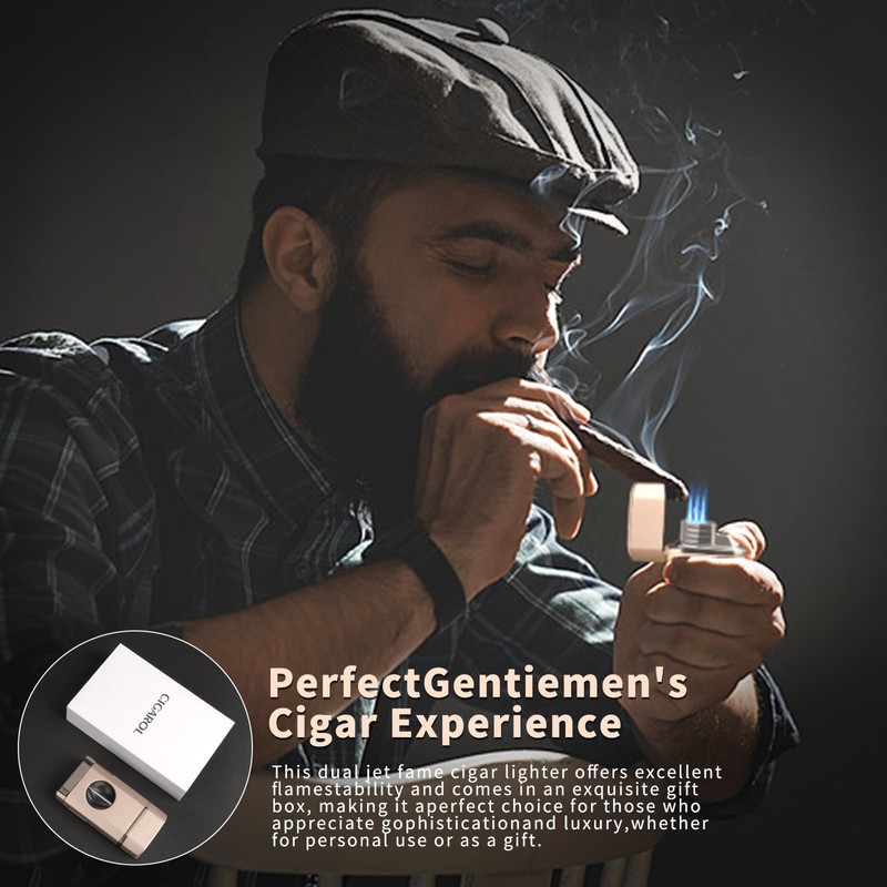 3 Jet Flame Cigar Lighter with Built-in V Cutter &