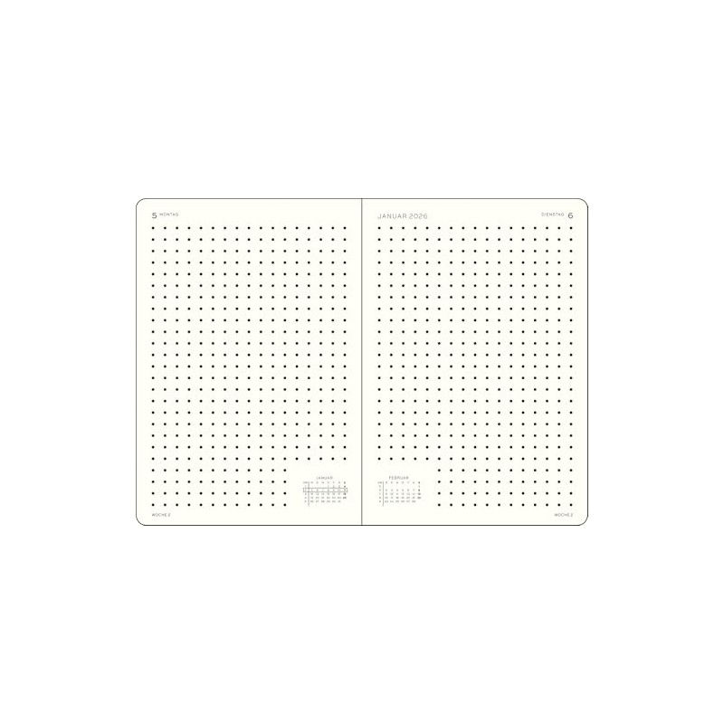 LEUCHTTURM1917 Dotted Medium (A5) 372600 Daily Calendar 2026, 12 Months,