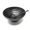ASIAN HOME Black Melamine Japanese Long Handle Spoons for Ramen,