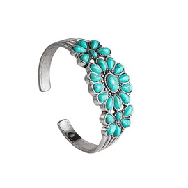 Fuqimanman2020 Bohemian Natural Stone Turquoise Engraved Cuff Bracelet Adjustable Wrap Bangle Western National Style for Women Girls Gemstone Boho Jewelry, adjustable, Stone, stone