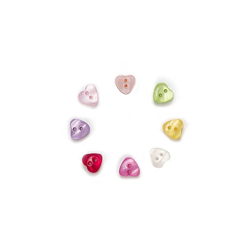 Vingol 50 Botones de Resina con Diseño de Corazón Multicolor,
