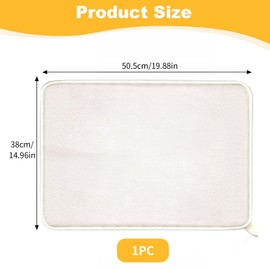 Microfiber Dish Drying Mat for Kitchen Counter Absorbent Reversible Dish Drainer Mat 16 Inch x 20 Inch Quick-Drying Sink Dish Drainer Board Draining Mats for Drying Dishes Utensils Glassware, Cream
