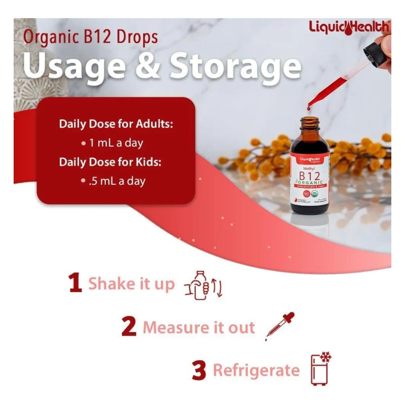 Liquidhealth Vitamin B12 Metilada Líquida Orgánica 3-pack