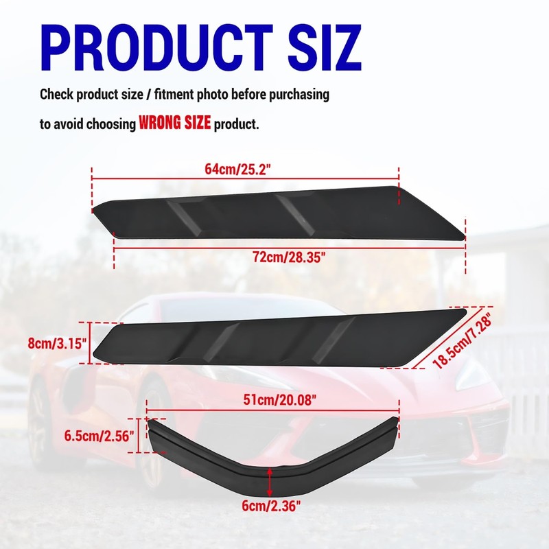 BILLFARO Dry Bay Vent Blocks and Rear Window Spoiler,Rear Hatch