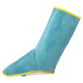 SSHHUI 2Pairs Blue Cow Leather Welding Boot Cow Leather Thermal Insulation Foot Protection Working Sleeves