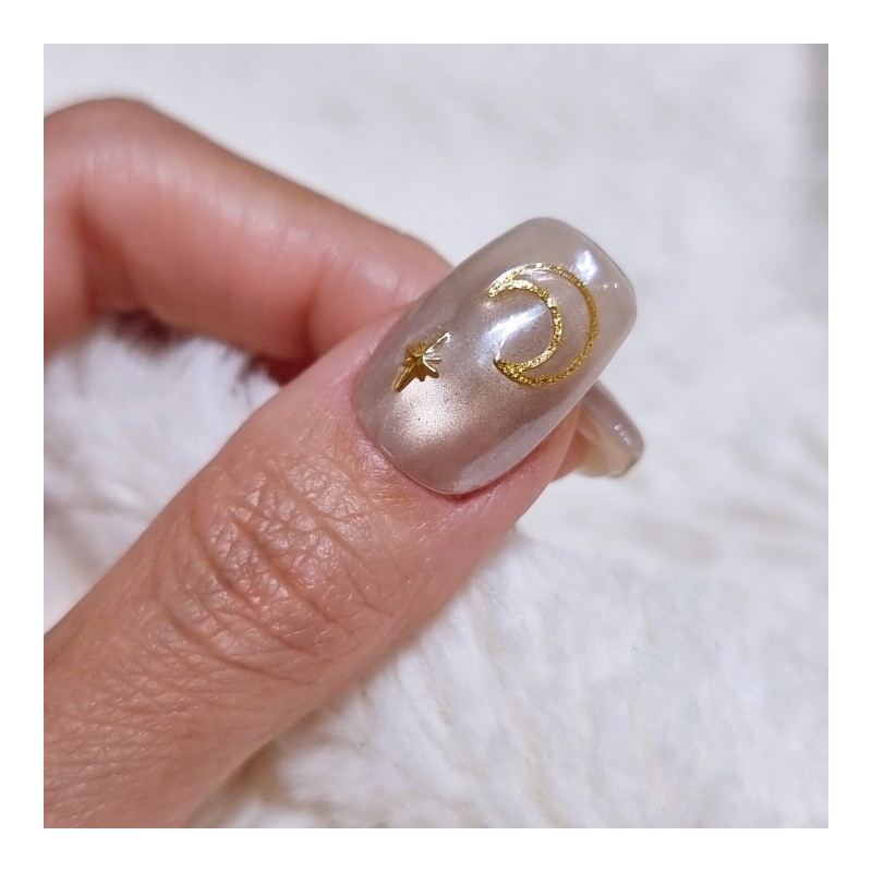 Glaze Night Handmade Nail Tips Magnetic Powder Nails - Long