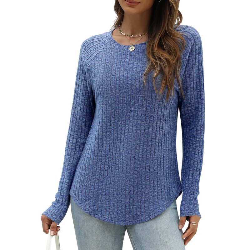 MixShe Womens Sweaters Long Sleeve Shirts for Women Tunic Tops