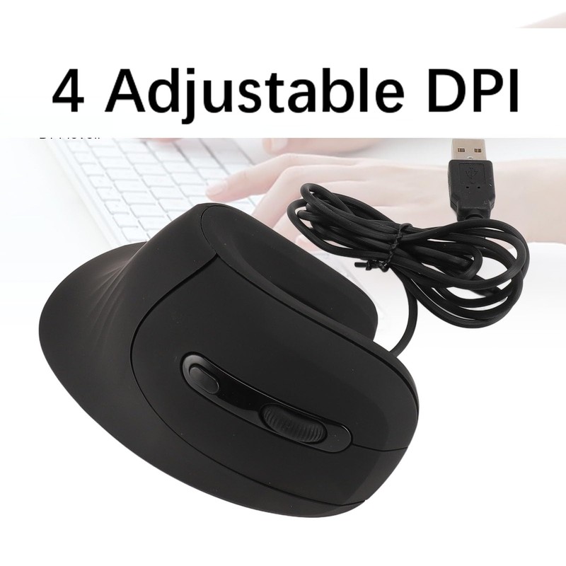 GOWENIC Adjustable DPI Silent Click Ergonomic Vertical Wired Mouse, for,