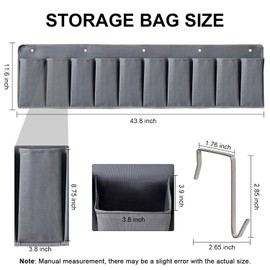 RVZONE Tasche per scarpe da camper | 10 tasche pesanti da appendere sul comodino organizer con ganci robusti, tasche portaoggetti da appendere al letto per scarpe, giocattoli e accessori per attrezzi