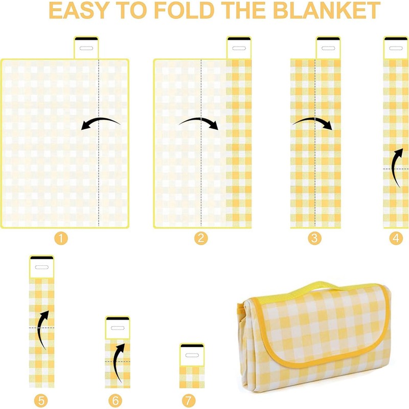 WADY Picnic Blanket Waterproof Foldable in Large 80x60in and Extra